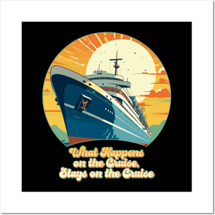 What Happens on the Cruise, Stays on the Cruise Design Posters and Art